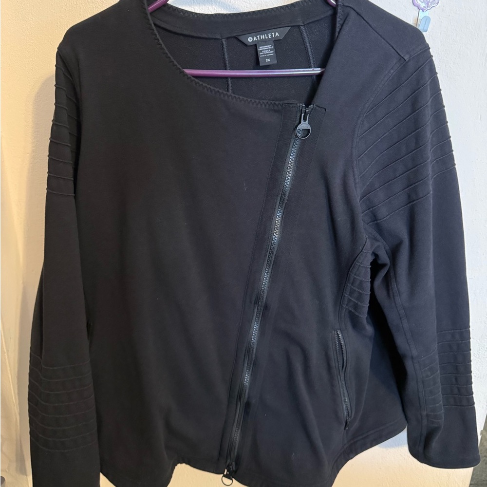 Athleta Women's Black Asymmetrical Zip Jacket